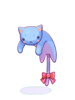 (时装)蓝色懒洋洋的猫